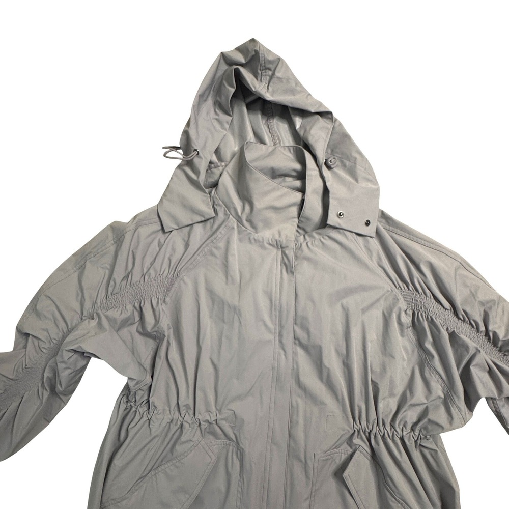 Fabletics Grey Ruched Sleeve Drawstring Hooded Ja… - image 5